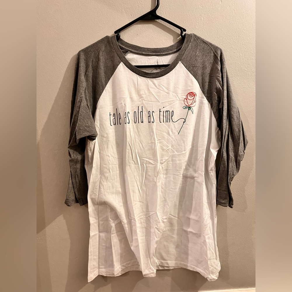Disney Parks Beauty and the Beast Tale as Old as Time raglan baseball tee 3/4
